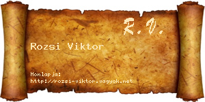 Rozsi Viktor névjegykártya